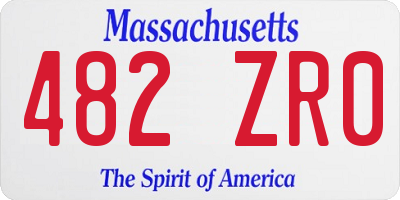 MA license plate 482ZR0