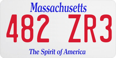 MA license plate 482ZR3