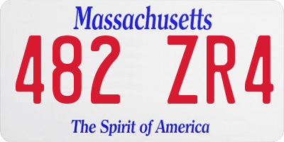 MA license plate 482ZR4