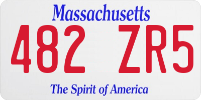 MA license plate 482ZR5