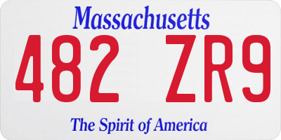 MA license plate 482ZR9