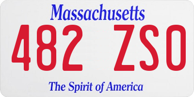 MA license plate 482ZS0