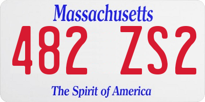 MA license plate 482ZS2