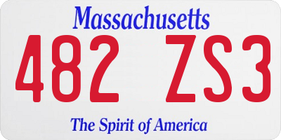 MA license plate 482ZS3