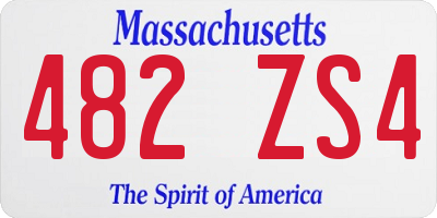 MA license plate 482ZS4