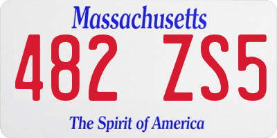 MA license plate 482ZS5