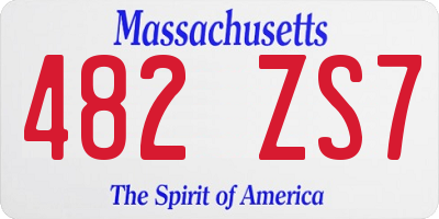MA license plate 482ZS7