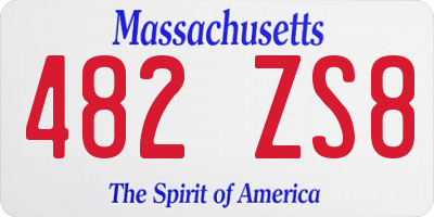 MA license plate 482ZS8