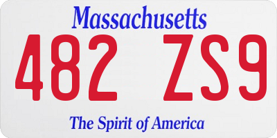 MA license plate 482ZS9