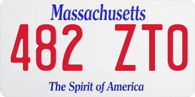 MA license plate 482ZT0