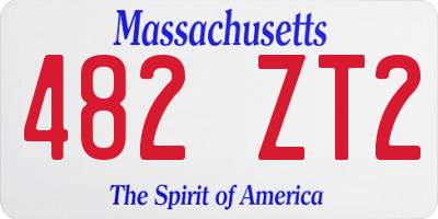 MA license plate 482ZT2