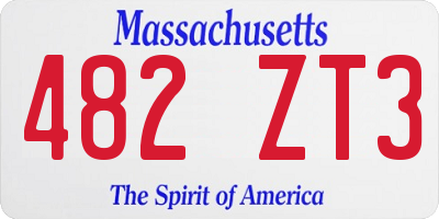 MA license plate 482ZT3