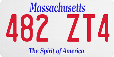 MA license plate 482ZT4