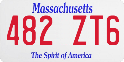MA license plate 482ZT6