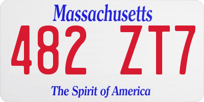 MA license plate 482ZT7