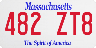 MA license plate 482ZT8