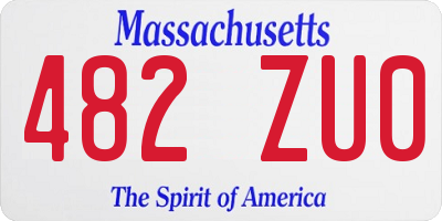 MA license plate 482ZU0