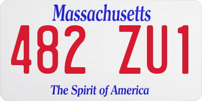 MA license plate 482ZU1