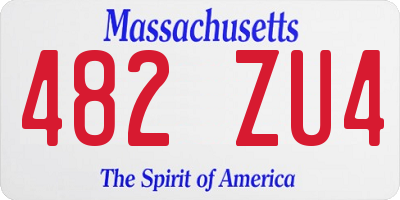 MA license plate 482ZU4