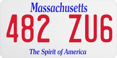 MA license plate 482ZU6