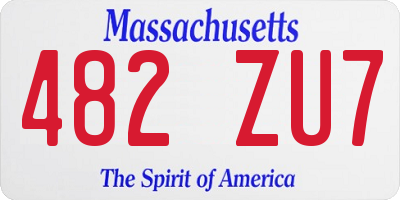 MA license plate 482ZU7
