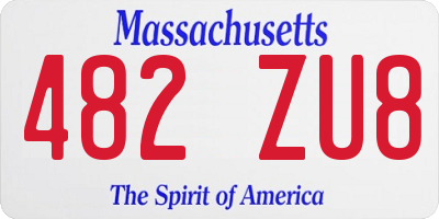 MA license plate 482ZU8