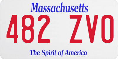 MA license plate 482ZV0