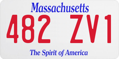 MA license plate 482ZV1