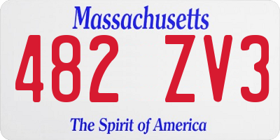 MA license plate 482ZV3