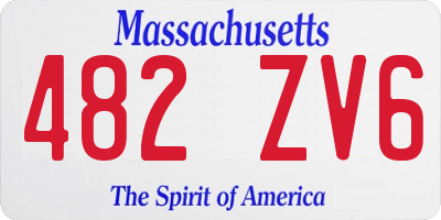 MA license plate 482ZV6