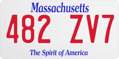 MA license plate 482ZV7
