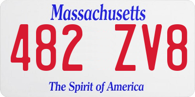 MA license plate 482ZV8