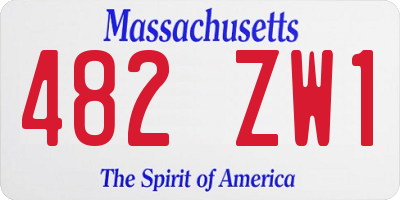 MA license plate 482ZW1