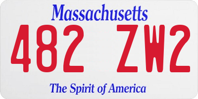 MA license plate 482ZW2