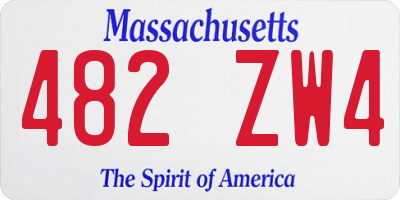 MA license plate 482ZW4