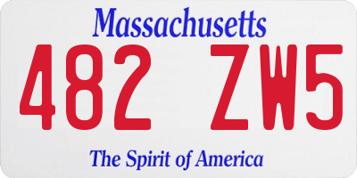 MA license plate 482ZW5