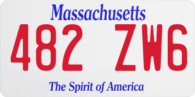 MA license plate 482ZW6