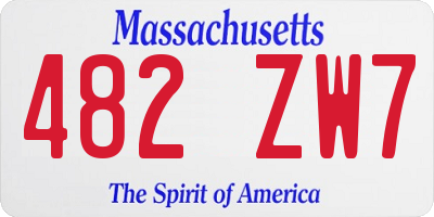 MA license plate 482ZW7