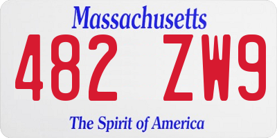 MA license plate 482ZW9