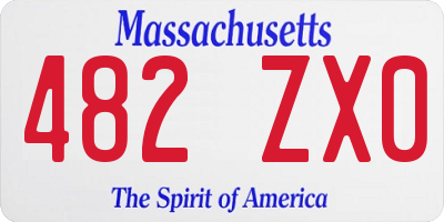 MA license plate 482ZX0