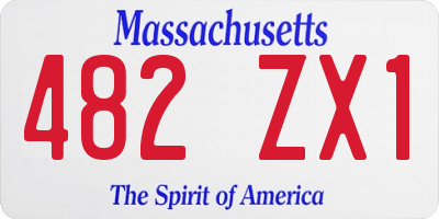 MA license plate 482ZX1