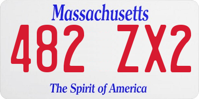 MA license plate 482ZX2