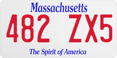 MA license plate 482ZX5