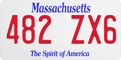 MA license plate 482ZX6