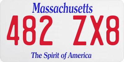 MA license plate 482ZX8