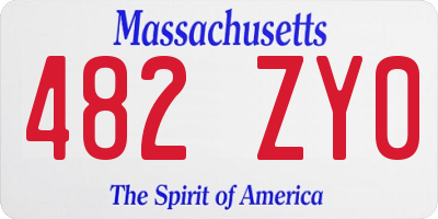 MA license plate 482ZY0