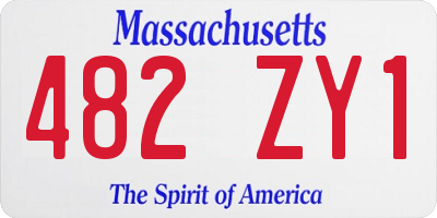 MA license plate 482ZY1
