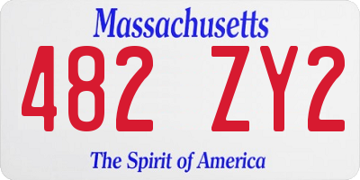 MA license plate 482ZY2