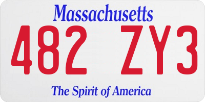 MA license plate 482ZY3