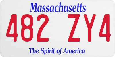 MA license plate 482ZY4